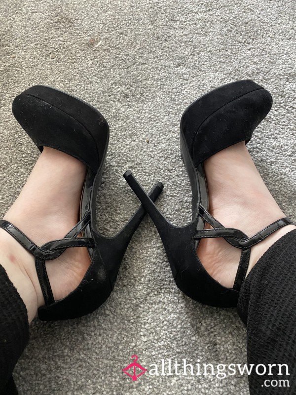 Black Worn Heels, Size 5. Sexy Sissy Heels 🙂