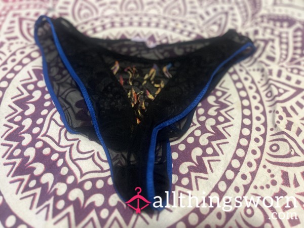 Black/blue Trim FIRE Panties