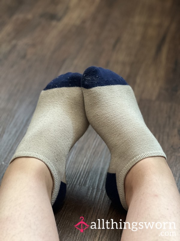 Blue And White Ankle Socks