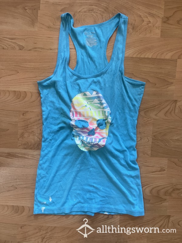 Blue Cotton Used Tank Top