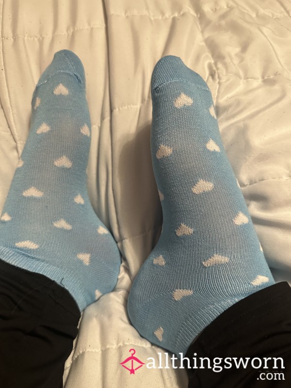 Blue Heart Socks (goth Girl)