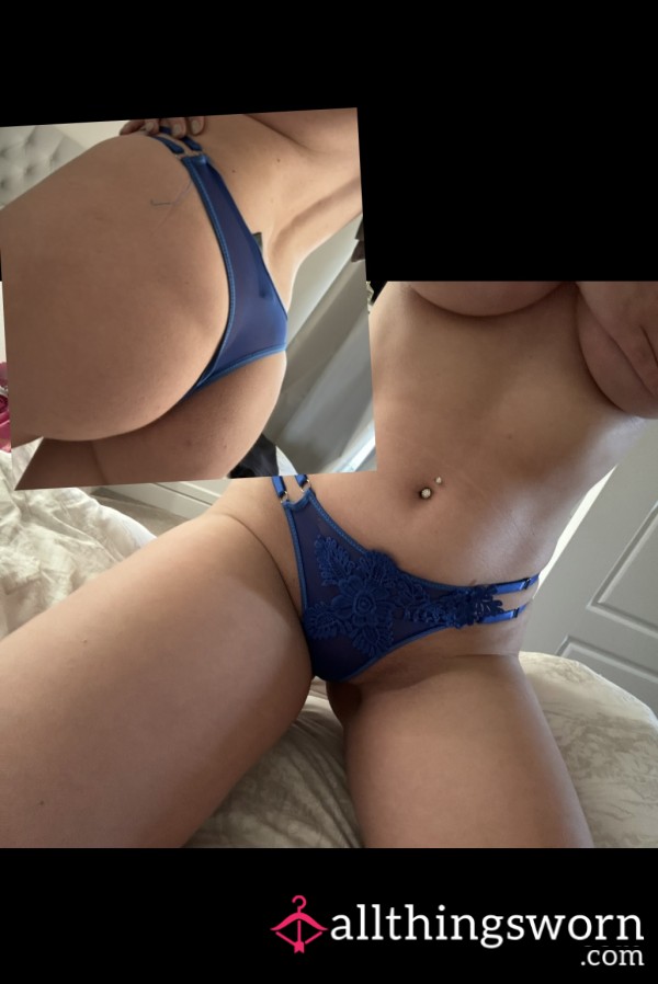 Blue Lacey Thong