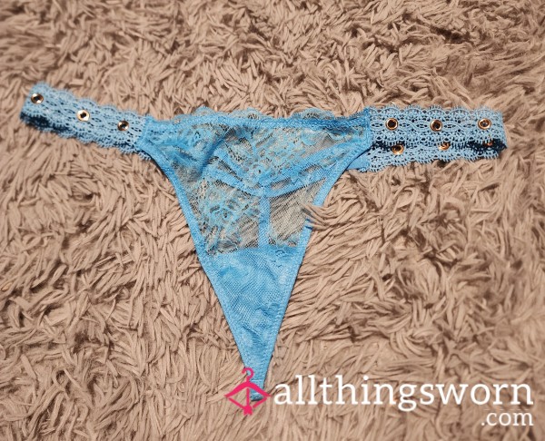 Blue Rose Lace Thong