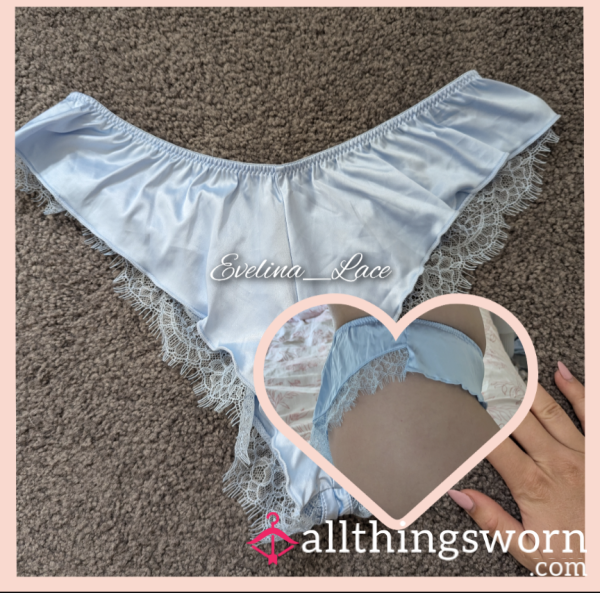 Blue Satin - Cotton Gusset