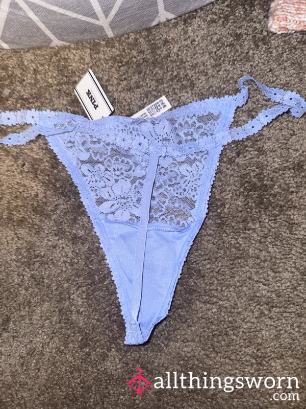 Blue VS Lace Gstring LG