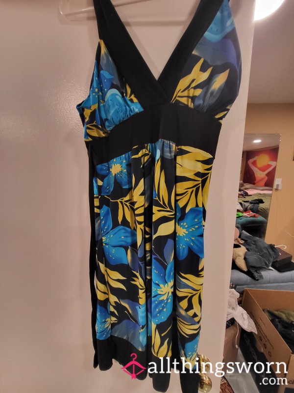 Blue & Yellow Flor*l Dress Size S