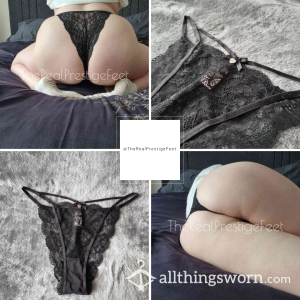 Boux Avenue Black Lace Tanga Knickers | Size 16 | Standard Wear 48hrs | Includes Pics | See Listing Photos For More Info - From £18.00 + P&P