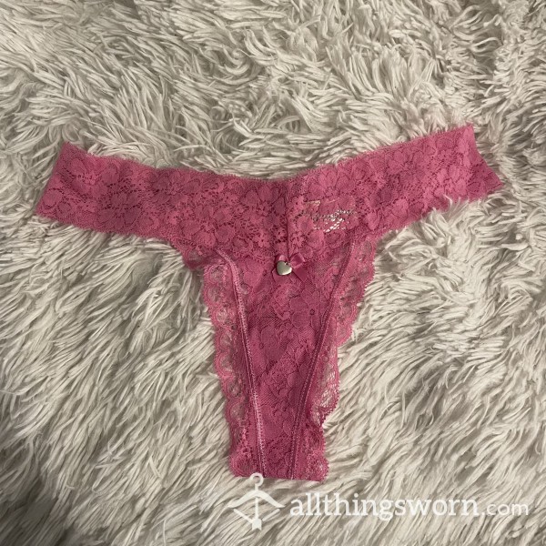 Buy Boux Avenue Candy Pink Lace Thong