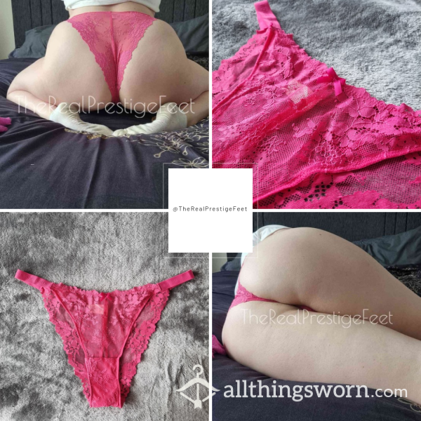 Boux Avenue Hot Pink Lace Tanga Knickers | Size 16 | Standard Wear 48hrs | Includes Pics | See Listing Photos For More Info - From £18.00 + P&P