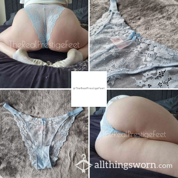 Boux Avenue Light Blue Lace Tanga Knickers | Size 16 | Standard Wear 48hrs | Includes Pics | See Listing Photos For More Info - From £18.00 + P&P