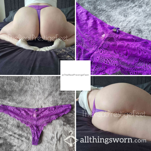 Boux Avenue Purple Lace Thong | Size 16 | Standard Wear 48hrs | Includes Pics | See Listing Photos For More Info - From £18.00 + P&P