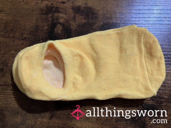 Bright Yellow No Show Socks - Includes US Shipping & 24 Hr Wear