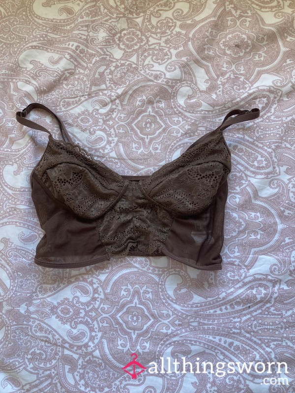 Brown Laced Lingerie Top