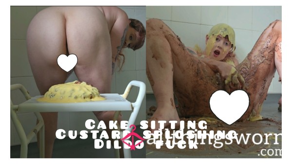 Cake Sploshing WAM Custard Dildo Fuck Orgasm