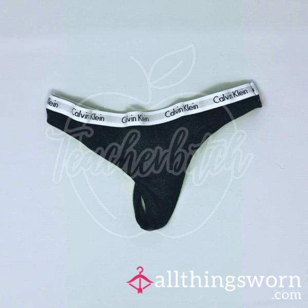 Calvin Klein Dark Gray Cotton Thong (S)