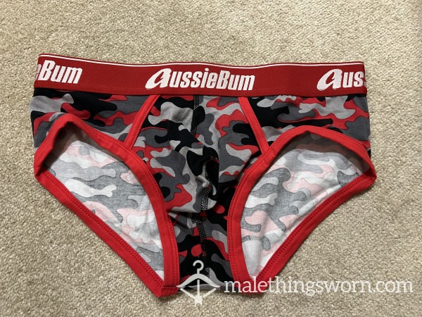 Camo Red Aussieb*m Medium Briefs