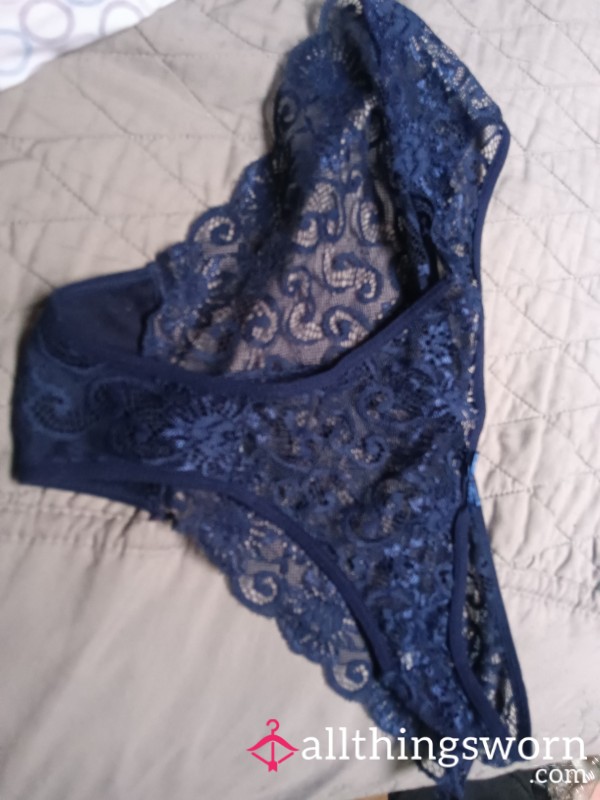 Cheeky Blue 2 Day Worn Lace Panties