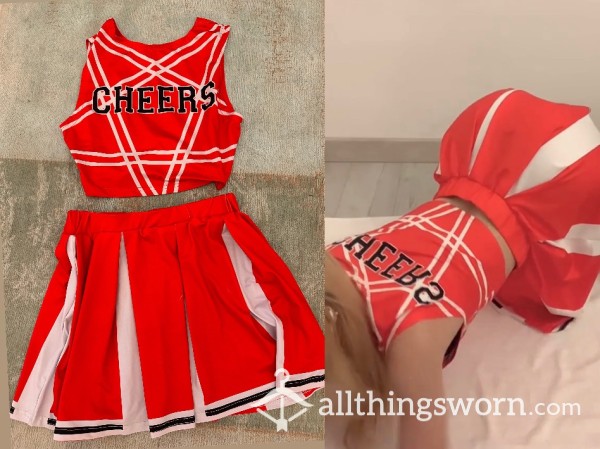 Cheerleader Costume ♥️🤍 + 10 Min Pre Made Video Of Me Bending/ Sucking Di**o/ Riding Di**o