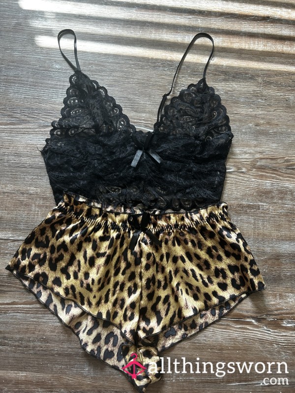 Cheetah Lingerie Sleep Set