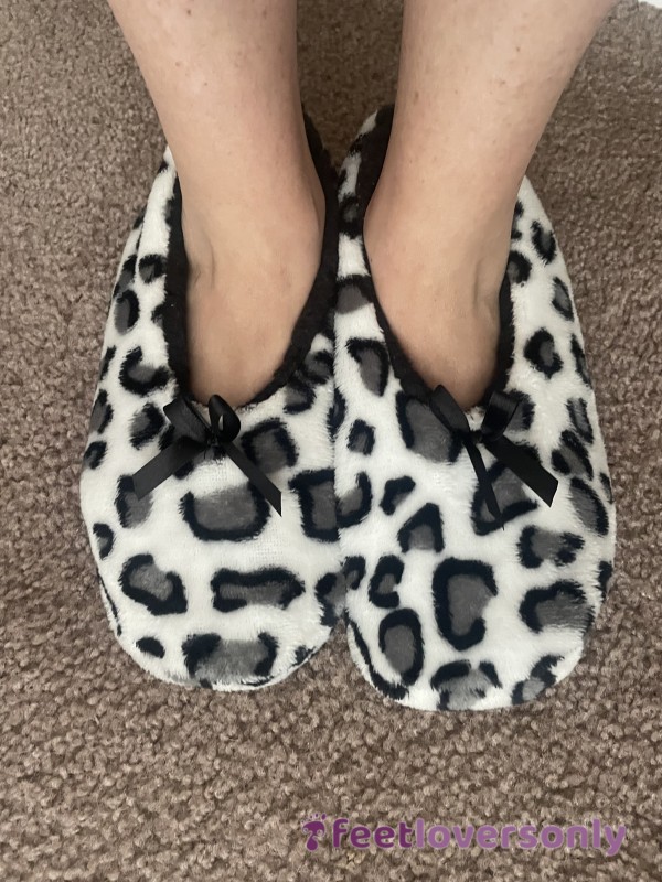 Cheetah Slippers Stinky Smelly Worn In