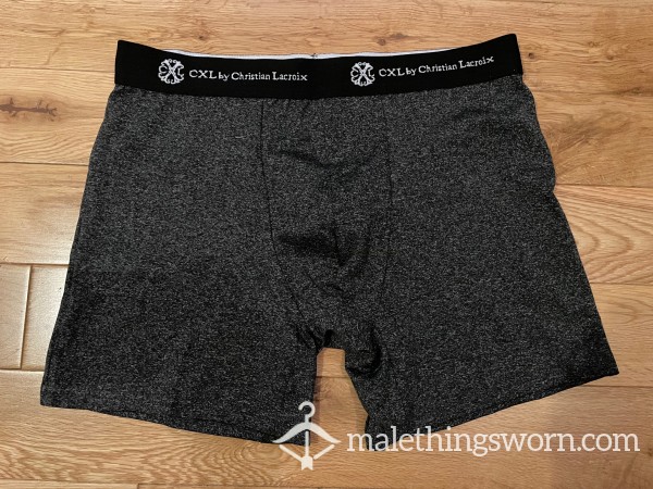 SOLD - Christian Lacroix CXL Dark Grey Microfibre Boxer Shorts (M)- Ready To Be Customised For You