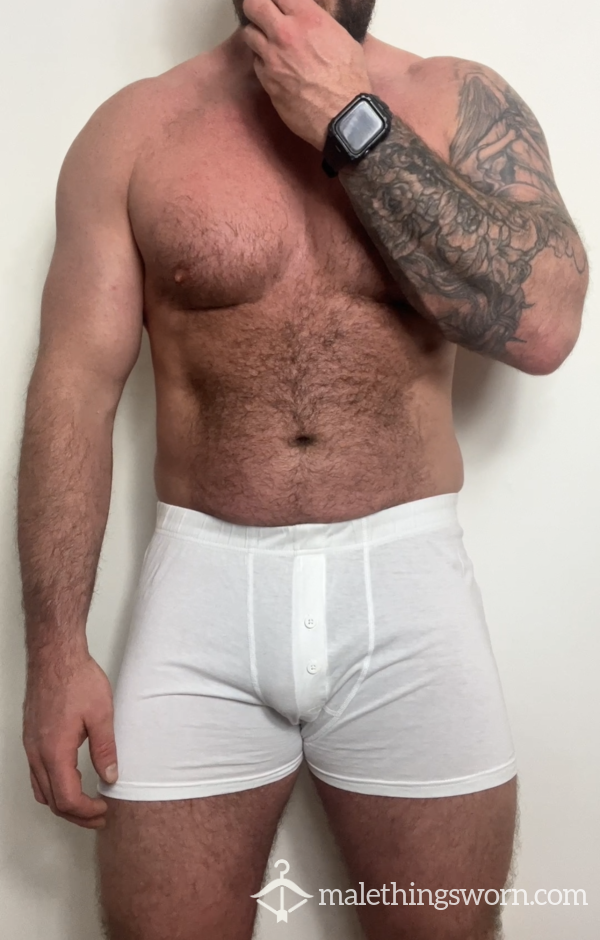 🐻‍❄️🤍 Cla** WHITE COTTON Briefs - The POPULAR Collection - Worn To Perfection, Including 24 Hours Wear And ONE Gym Session. 🐻‍❄️🤍