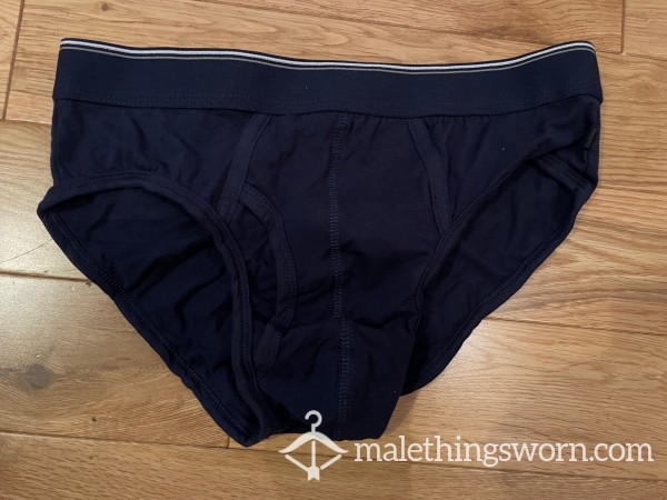 Cla**ic Farah Navy Blue Hip Briefs With Fly Hole (S) Ready To Be Customised For You!