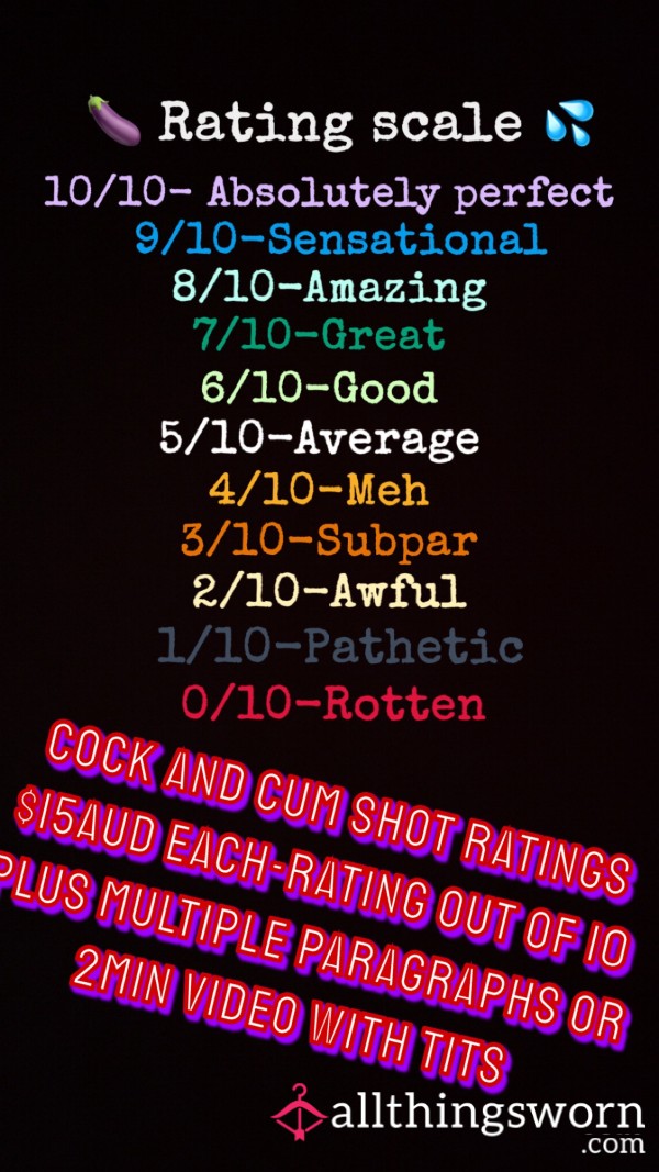 Cock Or Cum Shot Ratings 🍆💦😈