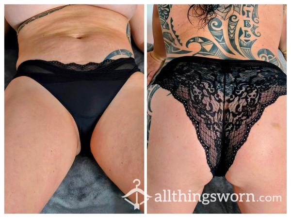 Panties For Sale ! - Well Worn Dirty Black Panty With Alex's Scent - 24 Hour Wear