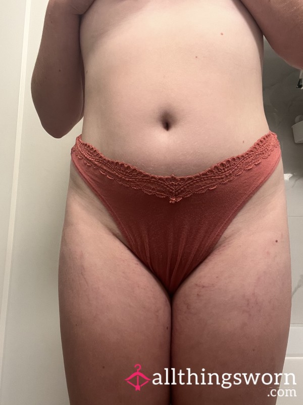 Cor*l Pink High Waisted Thong Panties