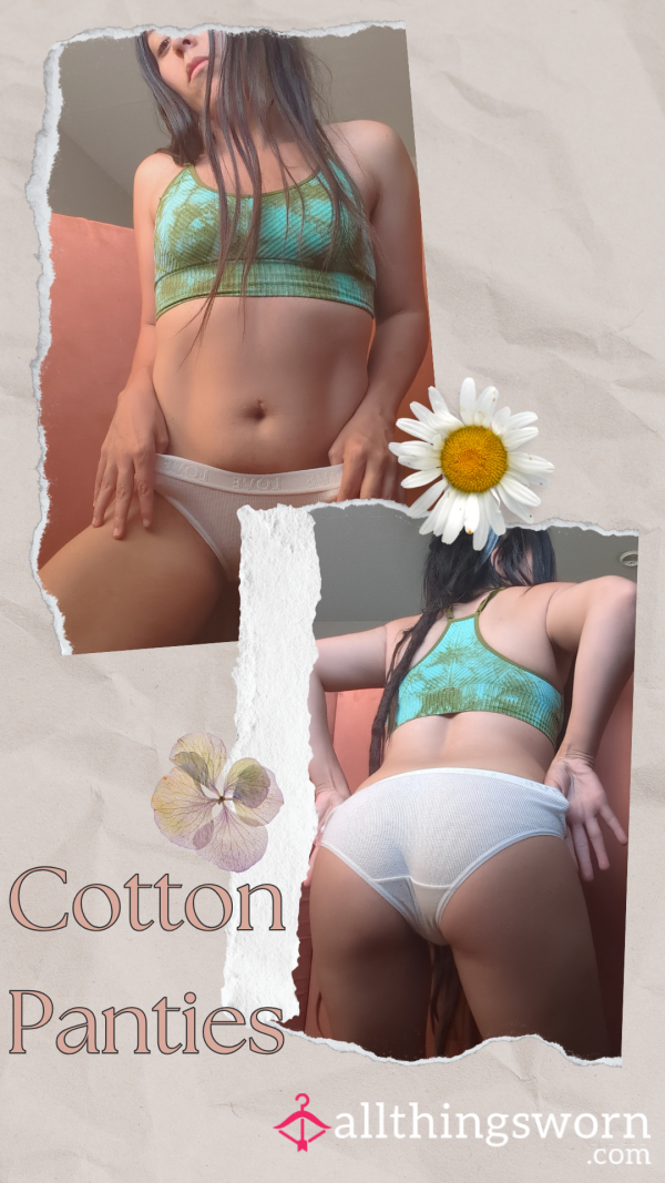 Cotton Bikini Cut Panties-White