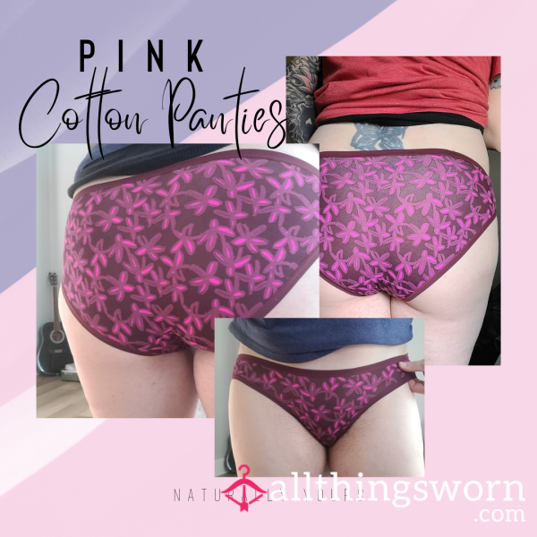 🩷 Cotton Pink Patterened Panties ~ Worn To Your Pleasure