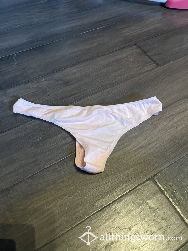 Embrace The Intimate Side Of Me With My Lovingly Worn Cotton Pink Thong. Exclusively Available Just For You!