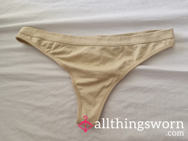 Cream Aged Thong