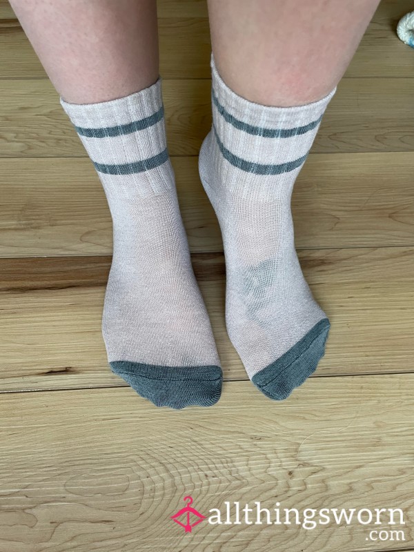 Cream And Grey Socks