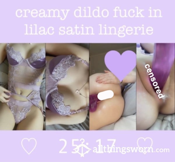 Creamy Dildo Fuck In Lilac Lingerie💜