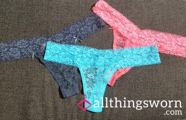 Cute Lacey Thongs With Bows