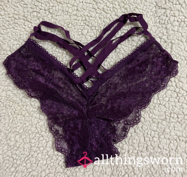 Cute Purple Lace Strap Panty