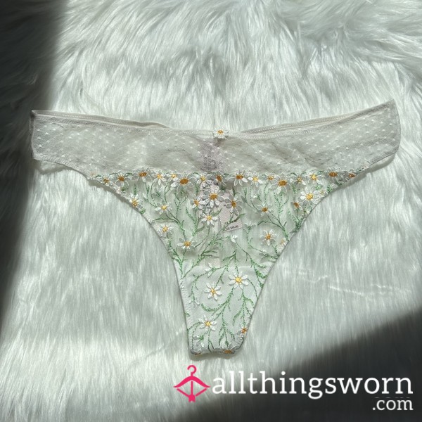 Daisy Chain Embroidery Thong