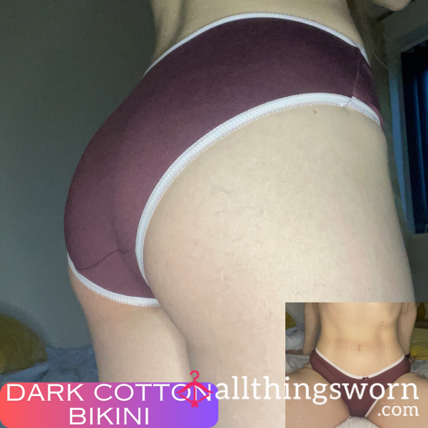 Dark Cotton Fullback Panties. 24 Hour Wear - Longer Wears Available. Size Small 🤎