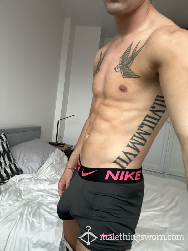 Dark Grey&pink Nike Compression Shorts