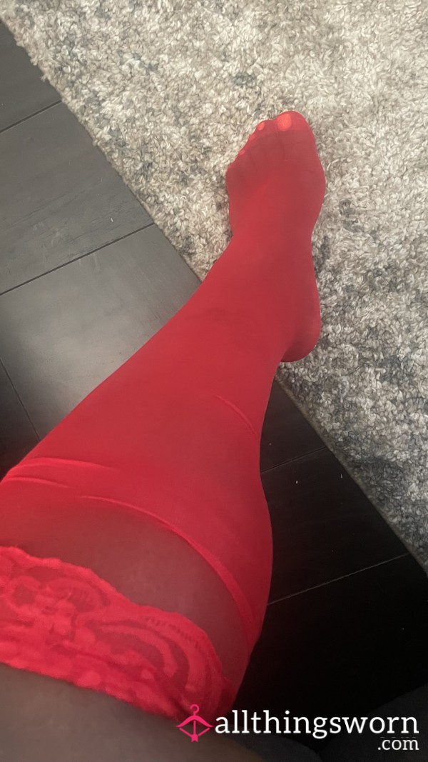 Devil Wears Prada Red Knee Highs