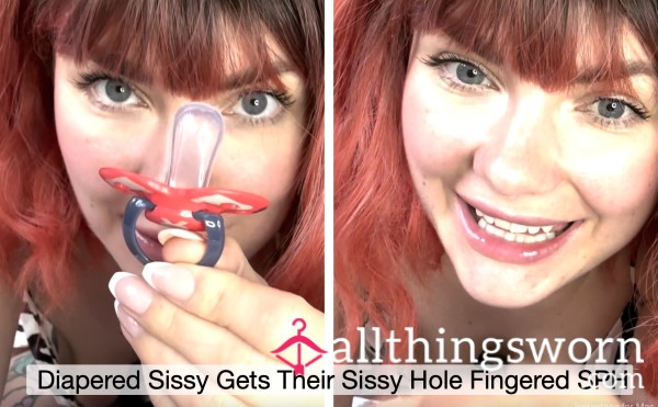 Diapered Sissy Gets Their Sissy Hole Fingered SPH