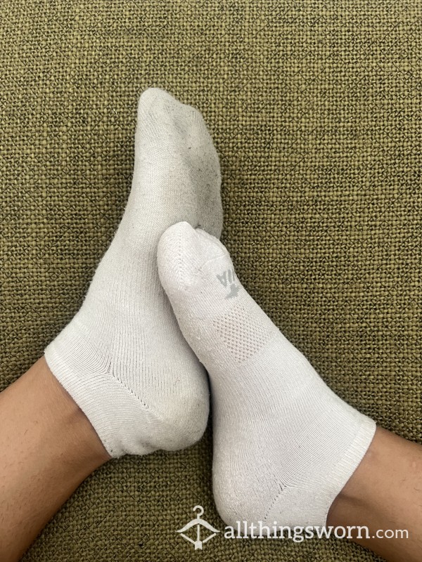 Dirty Smelly White Ankle Socks
