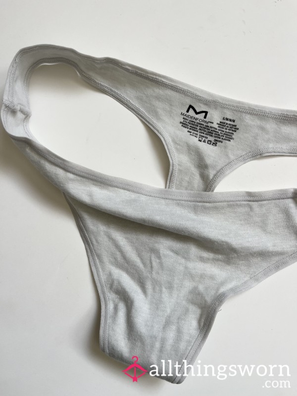 **SOLD** Dirty White/Light Gray Thong