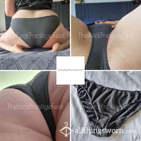 Dark Grey Cotton Full Back Knickers | Size 12-14 | Standard Wear 48hrs | Includes Pics | See Listing Photos For More Info | From £16.00 + P&P