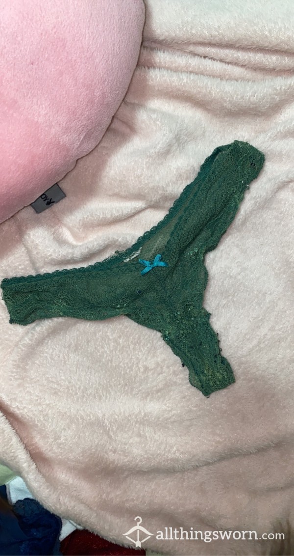 Elegant Green Lace Bikini Style Panties