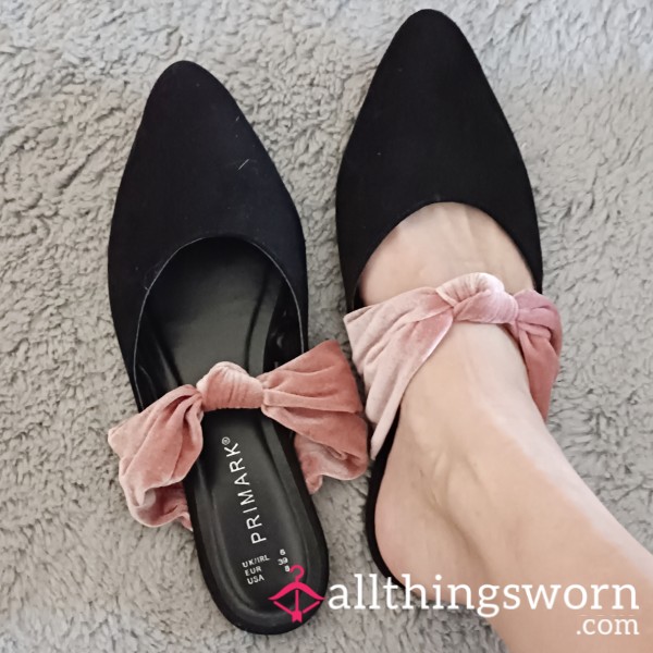 Elegant Slippers With Bow