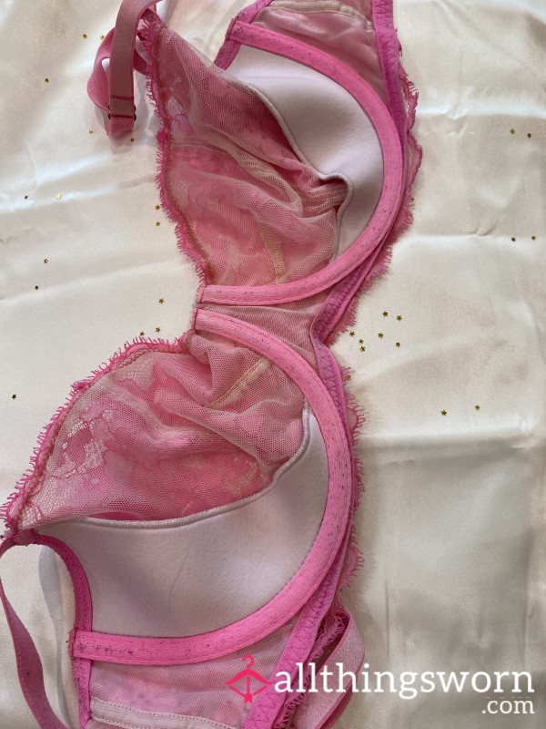 Extremely Well Worn Pink Bra - 36D