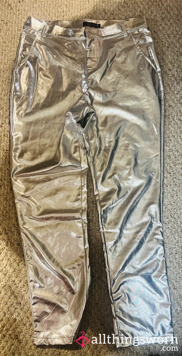 Faux Leather Pants /panties Size 34 And L